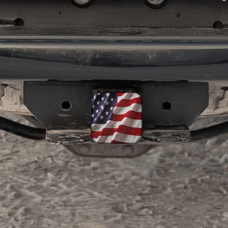 Swono American Flag Waving Hitch Cover 2" USA Flag Waving in The Wind Rubber Receiver Tube Hitch Plug Truck Receivers Hitch Covers,Trailer Hitch Tube Cover Plug Cap for Men Women - Image 5